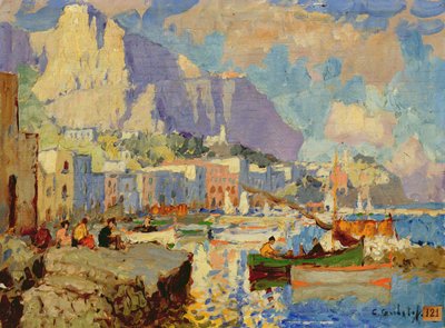 Capri zeelandschap door Konstantin Ivanovich Gorbatov